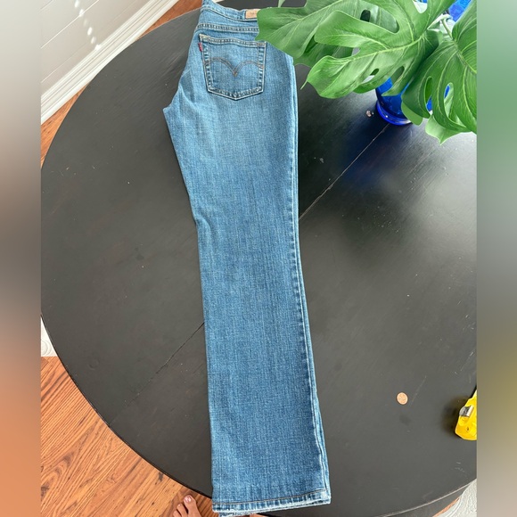Women's 505 Levi’s Straight Leg Denim Blue Jeans - Picture 6 of 11